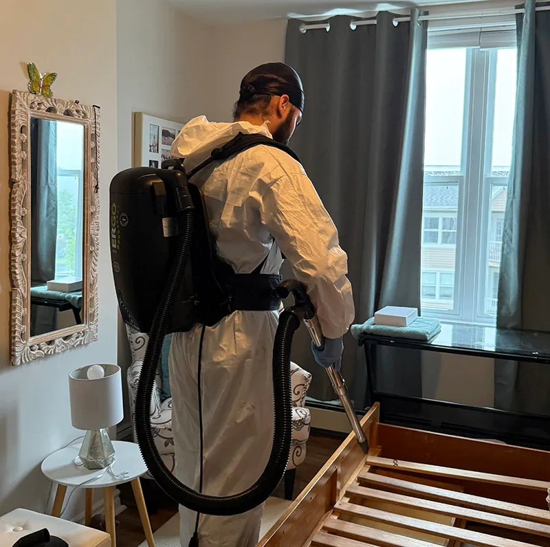 Staff member professionally cleaning office floors